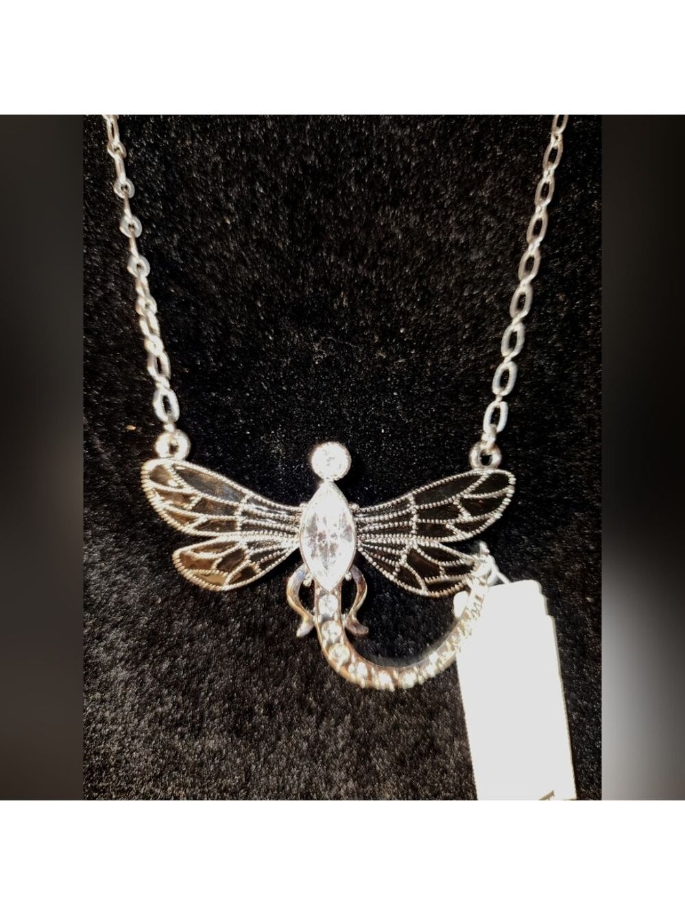 Spring Street Silver-Tone Dragonfly Pendant Necklace – 26" NWT
